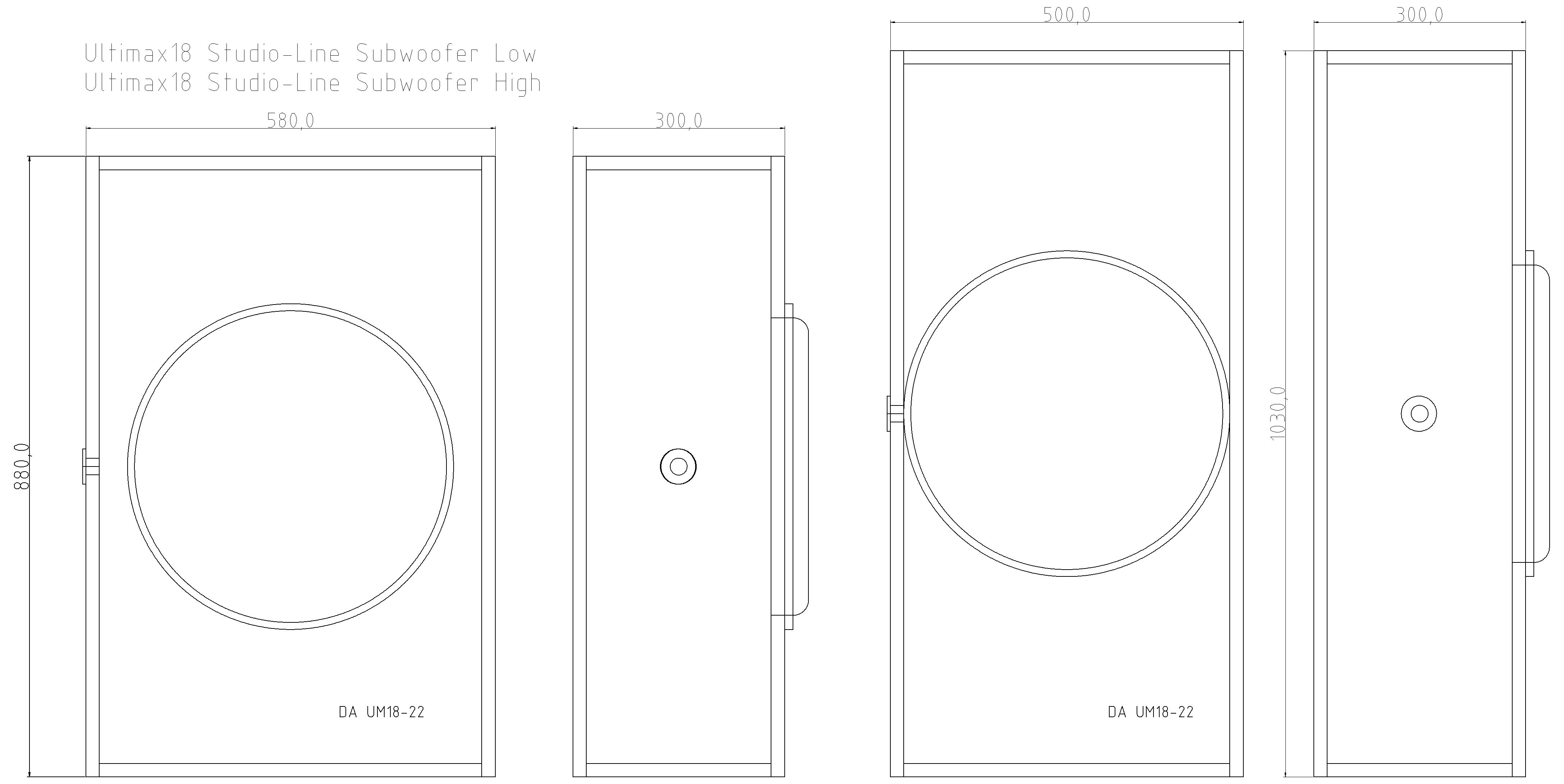 Ultimax18 Studio-Line Subwoofer High Gehäusebausatz
