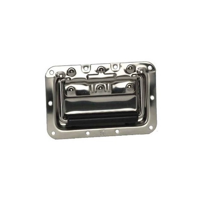 Klappgriff mittel gefedert in Einbauschale Edelstahl 8 mm tief