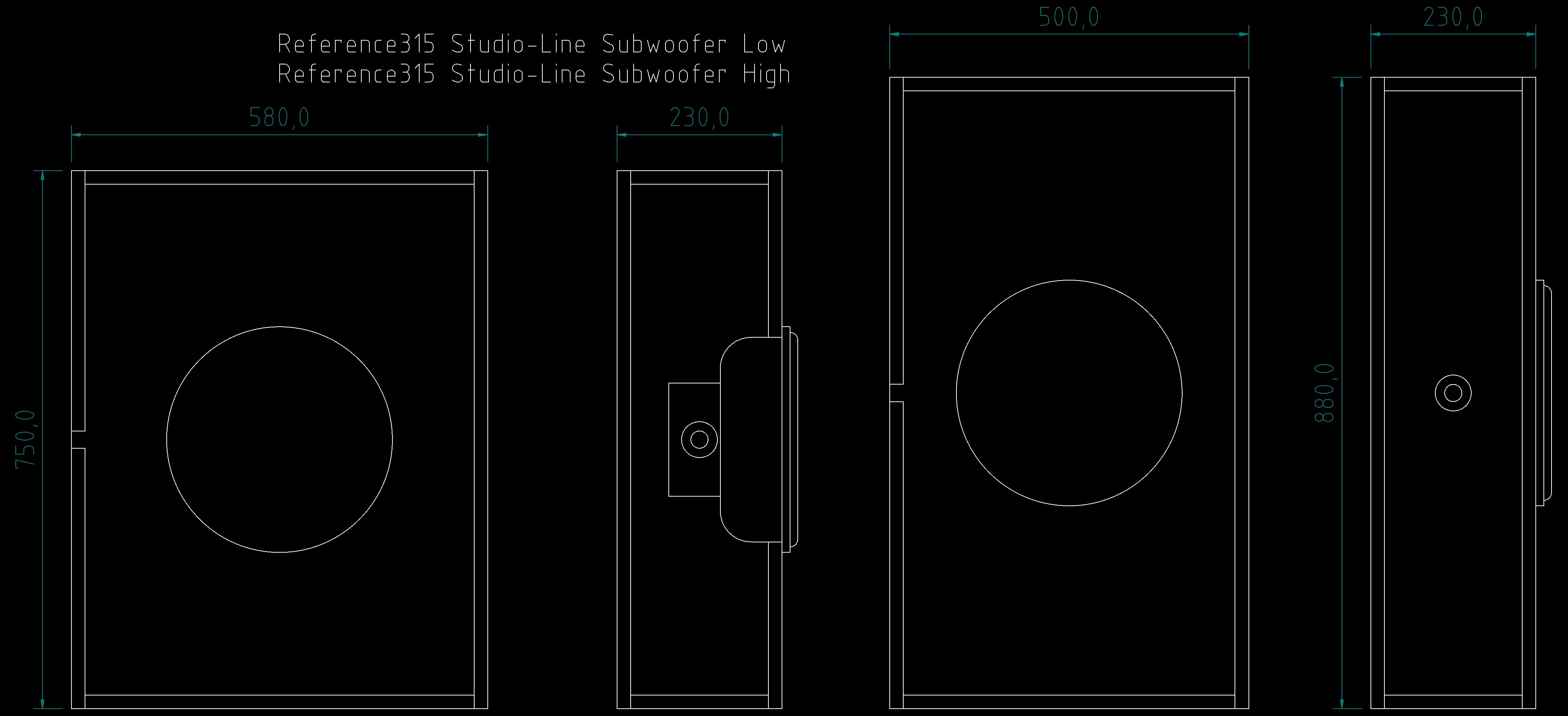 Reference315 Studio-Line Subwoofer Low Gehäusebausatz