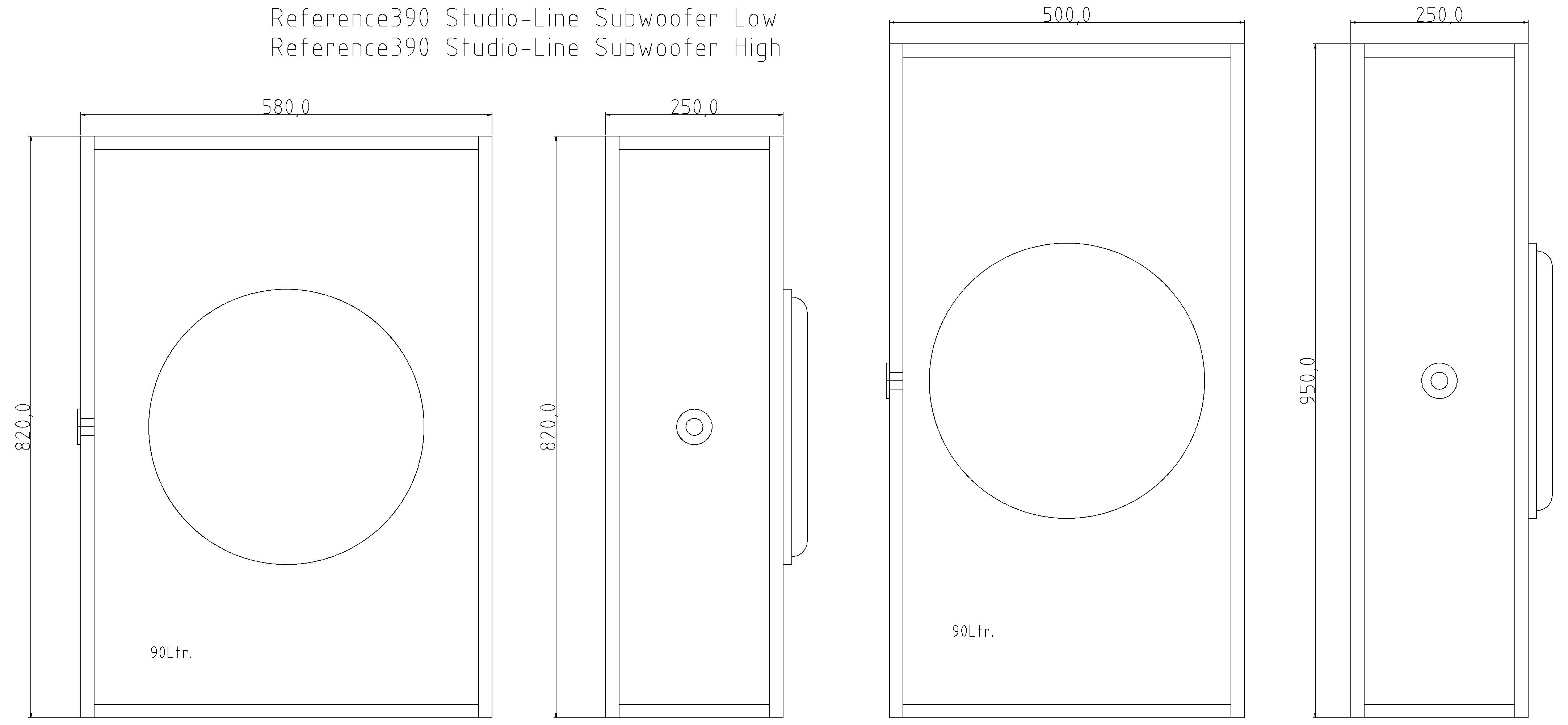 Reference390 Studio-Line Subwoofer Low Gehäusebausatz