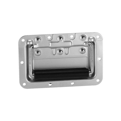 Klappgriff mittel gefedert in Einbauschale Aluminium 8 mm tief